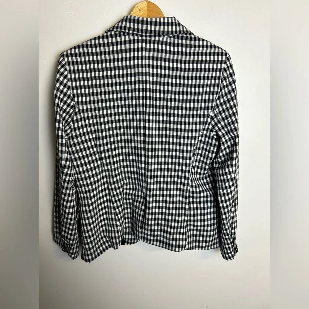 Maison D Amelie Black and White Checkered Women's Blazer Size M Cottagecore - Picture 2 of 12